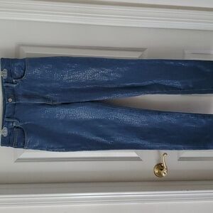 Good American Indigo Snake Print Shiny High-rise Jeans Size 12/31